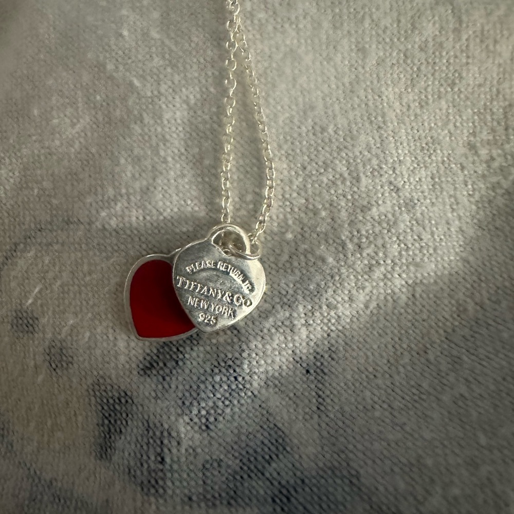 COPY - tiffany and co double heart necklace, red, NEED GONE ASAP READ CAPTION